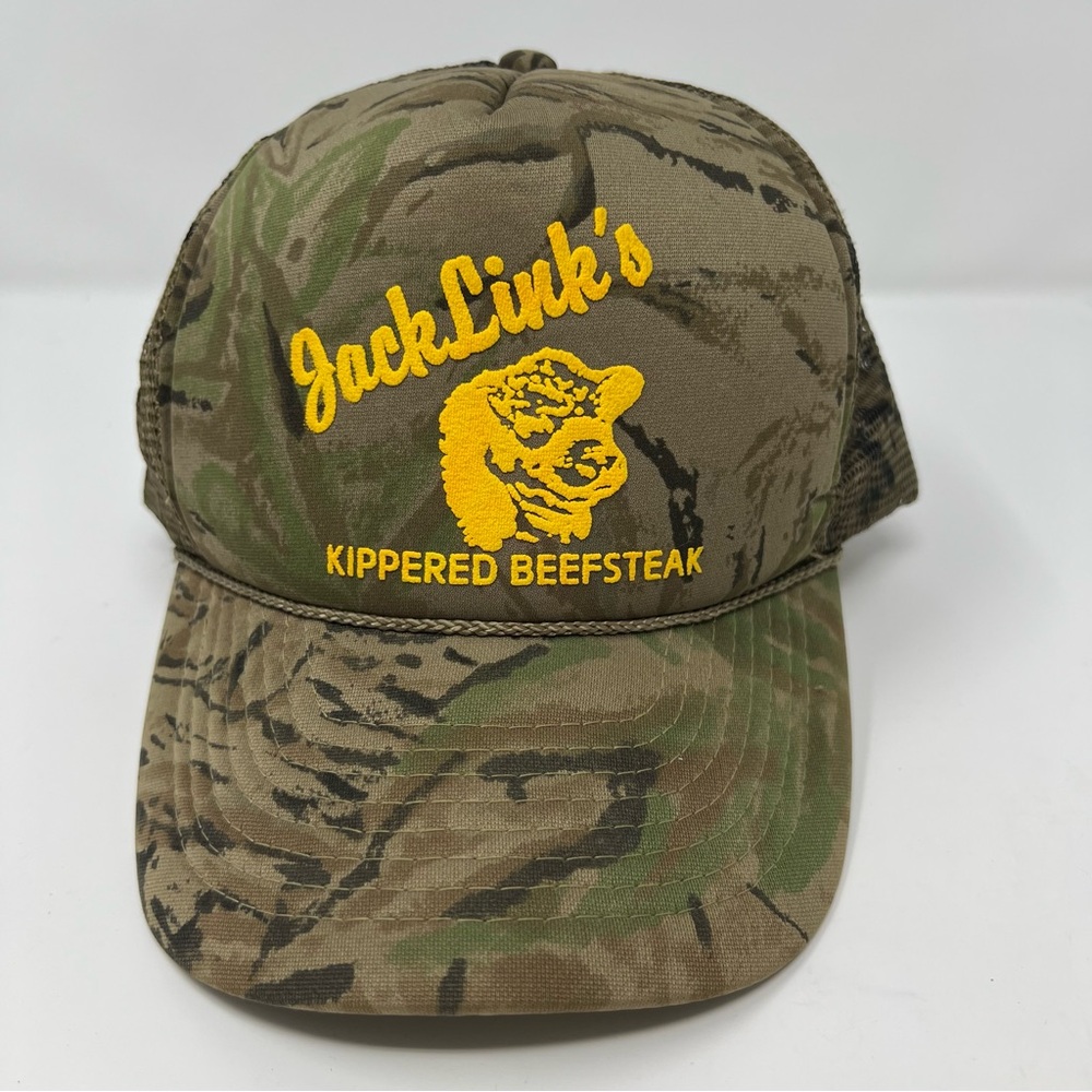 Jack Link's Camo Trucker Hat Kippered Beefsteak Camouflage Snapback Green